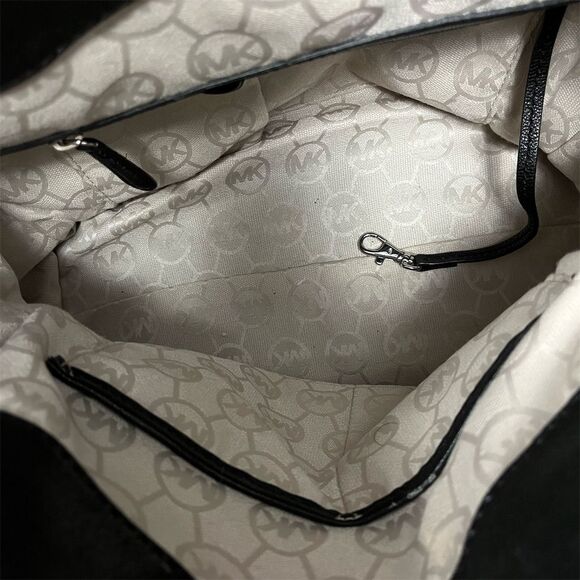 Michael Kors Hamilton Black Satchel Bag with Silver Hardware - Picture 9 of 10